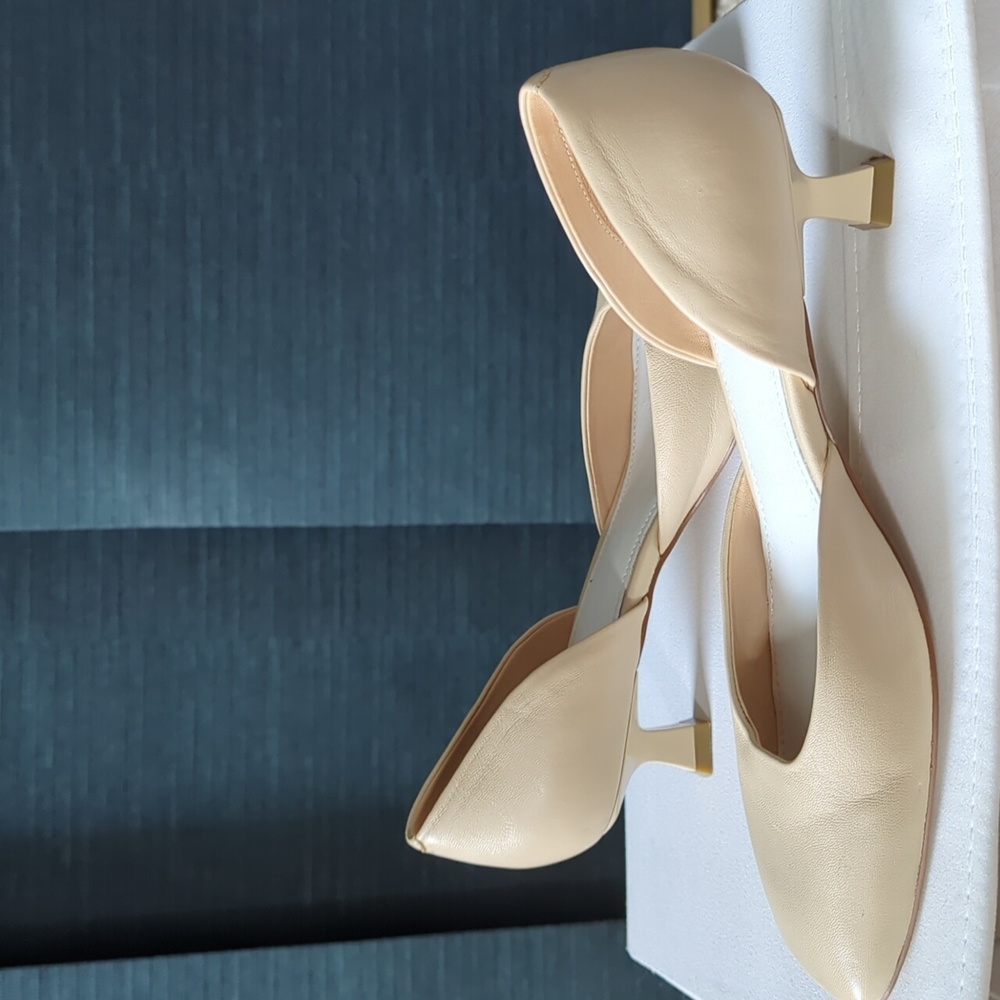 Ekonika Genuine Leather Pumps, Cream Sz 38